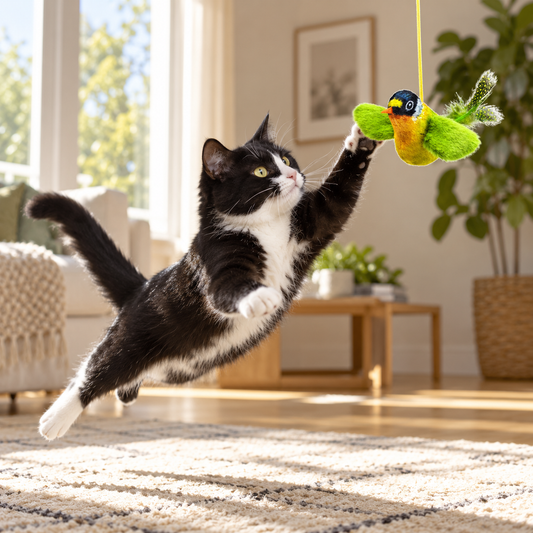 🐱 Realistic Bird Sound Interactive Catnip Plush Toy for Cats & Kittens