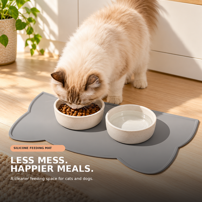 🐾 Waterproof Silicone Pet Feeding Mat for Dog & Cat Food Bowls
