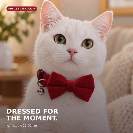 🐱 Cute Adjustable Cat Collar with Bow & Bell