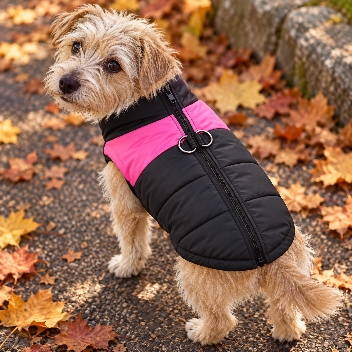 🧵 Warm Windproof & Waterproof Dog Jacket with D-Ring for Small & Large Dogs XS ~ 6XL