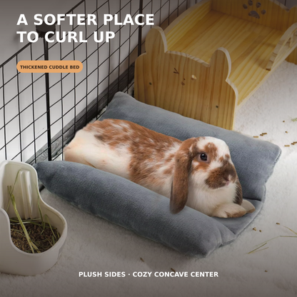 🐰 厚手のやわらかいウサギ用ベッド＆ぬいぐるみ抱っこクッション 小型ペット用