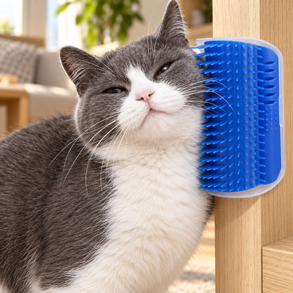 🐱 Corner-Mounted Cat Self-Grooming & Massage Brush