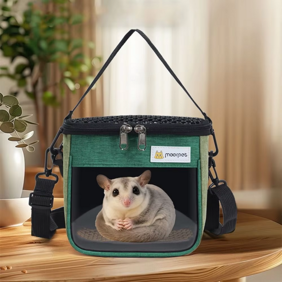 🎒 Portable Clear-View Pet Carrier Bag for Chinchillas & Small Pets