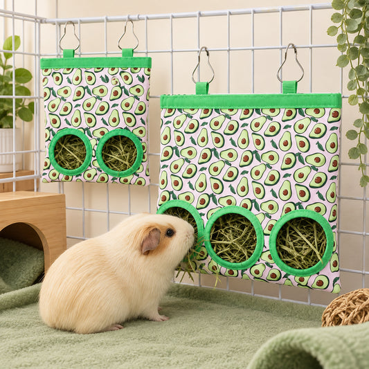 🐹 Hanging Hay Feeder Bag with 2/3 Holes for Rabbits & Small Pets